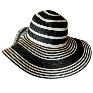 Talbots Black and White Stripe Sun Beach Hat